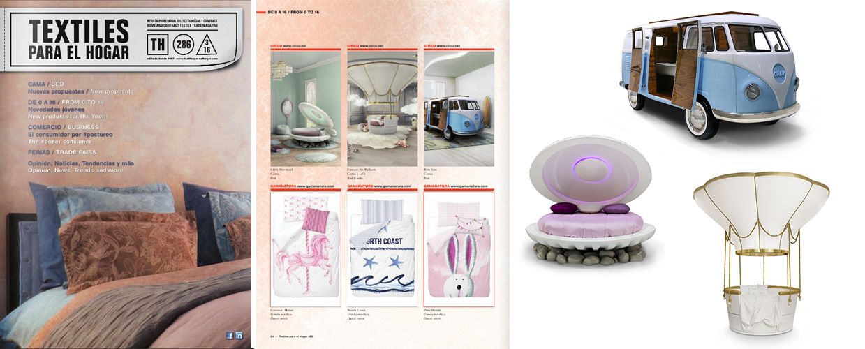 Textiles para el Hogar 2016 Press Clipping of Circu Magical Furniture Luxury brand for children